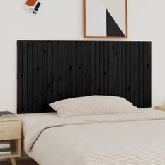 Tête de lit murale Noir 185x3x90 cm Bois massif de pin