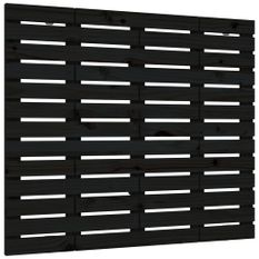 Tête de lit murale Noir 81x3x91,5 cm Bois massif de pin