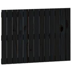 Tête de lit murale Noir 82,5x3x60 cm Bois massif de pin