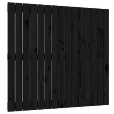 Tête de lit murale Noir 95,5x3x90 cm Bois massif de pin