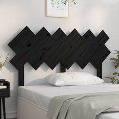 Tête de lit Noir 132x3x81 cm Bois massif de pin