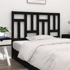 Tête de lit Noir 205,5x4x100 cm Bois massif de pin