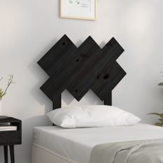 Tête de lit Noir 72,5x3x81 cm Bois massif de pin