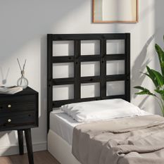 Tête de lit Noir 80,5x4x100 cm Bois massif de pin