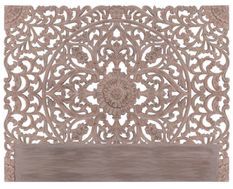 Tête de lit provençale bois sculpté peint marron Siera 180