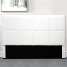 Tête de lit simili cuir blanc Lexia 140 cm