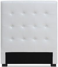 Tête de lit simili cuir blanc Luxa L 90 cm