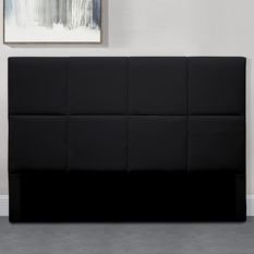 Tête de lit simili cuir noir Lexia 140 cm