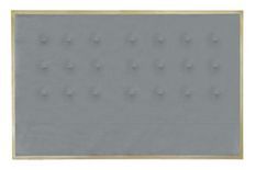 Tête de lit tissu gris clair et métal doré Reine 160 cm