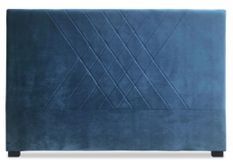 Tête de lit velours bleu coutures en diagonale Madie 160