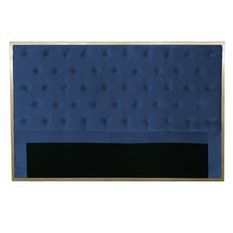 Tête de lit velours bleu et métal doré Riella 160 cm
