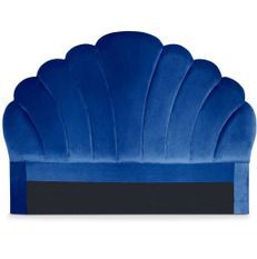 Tête de lit velours bleu Erma L 140 cm