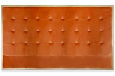 Tête de lit velours orange et métal doré Reine 180 cm