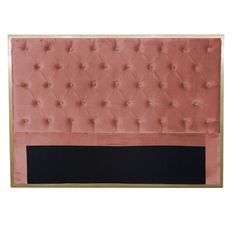 Tête de lit velours rose et métal doré Riella 140 cm