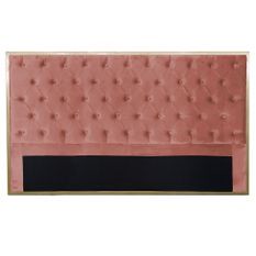 Tête de lit velours rose et métal doré Riella 180 cm