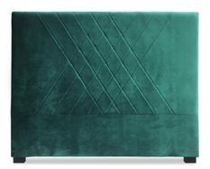 Tête de lit velours vert coutures en diagonale 140