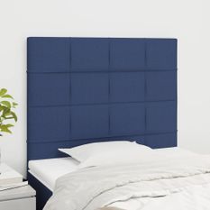 Têtes de lit 2 pcs Bleu 100x5x78/88 cm Tissu