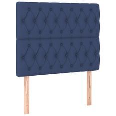 Têtes de lit 2 pcs Bleu 100x7x78/88 cm Tissu