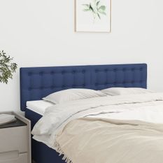 Têtes de lit 2 pcs Bleu 72x5x78/88 cm Tissu