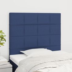 Têtes de lit 2 pcs Bleu 90x5x78/88 cm Tissu