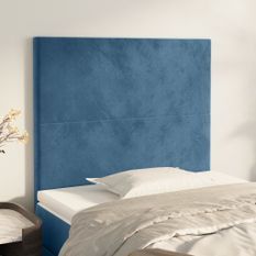 Têtes de lit 2 pcs Bleu foncé 100x5x78/88 cm Velours