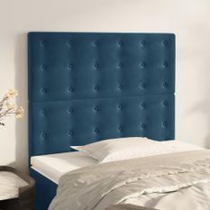 Têtes de lit 2 pcs Bleu foncé 100x5x78/88 cm Velours