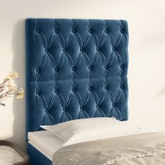 Têtes de lit 2 pcs Bleu foncé 80x7x78/88 cm Velours