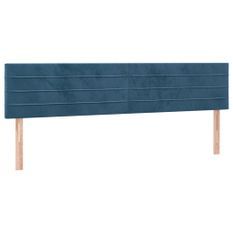 Têtes de lit 2 pcs Bleu foncé 90x5x78/88 cm Velours
