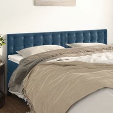 Têtes de lit 2 pcs Bleu foncé 90x5x78/88 cm Velours