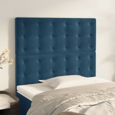 Têtes de lit 2 pcs Bleu foncé 90x5x78/88 cm Velours