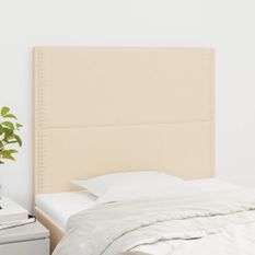 Têtes de lit 2 pcs Crème 100x5x78/88 cm Tissu