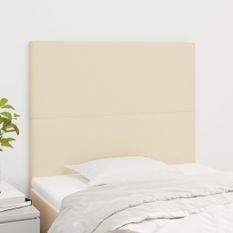 Têtes de lit 2 pcs Crème 80x5x78/88 cm Tissu