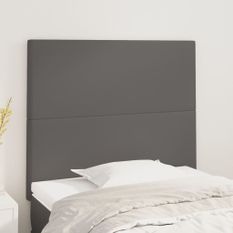 Têtes de lit 2 pcs Gris 100x5x78/88 cm Similicuir