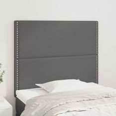 Têtes de lit 2 pcs Gris 100x5x78/88 cm Similicuir