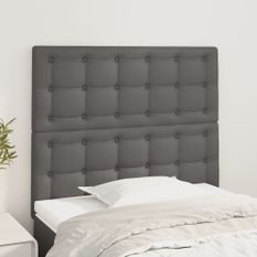 Têtes de lit 2 pcs Gris 100x5x78/88 cm Similicuir