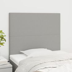 Têtes de lit 2 pcs Gris clair 100x5x78/88 cm Tissu