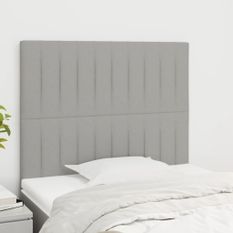 Têtes de lit 2 pcs Gris clair 100x5x78/88 cm Tissu