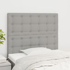 Têtes de lit 2 pcs Gris clair 100x5x78/88 cm Tissu