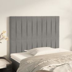 Têtes de lit 2 pcs Gris clair 100x5x78/88 cm Velours