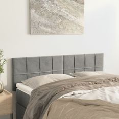 Têtes de lit 2 pcs gris clair 72x5x78/88 cm velours