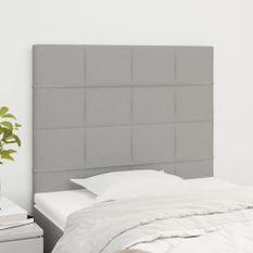 Têtes de lit 2 pcs Gris clair 80x5x78/88 cm Tissu