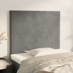 Têtes de lit 2 pcs Gris clair 80x5x78/88 cm Velours