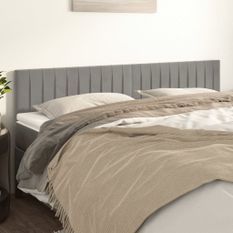 Têtes de lit 2 pcs gris clair 80x5x78/88 cm velours