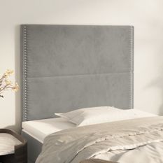 Têtes de lit 2 pcs Gris clair 90x5x78/88 cm Velours