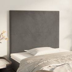 Têtes de lit 2 pcs Gris foncé 100x5x78/88 cm Velours