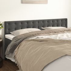 Têtes de lit 2 pcs gris foncé 100x5x78/88 cm velours