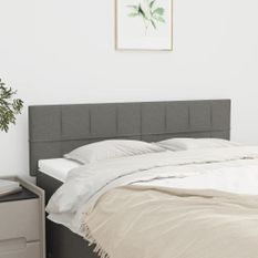 Têtes de lit 2 pcs Gris foncé 72x5x78/88 cm Tissu