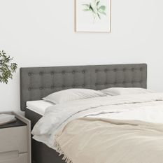 Têtes de lit 2 pcs Gris foncé 72x5x78/88 cm Tissu