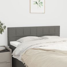 Têtes de lit 2 pcs gris foncé 72x5x78/88 cm tissu