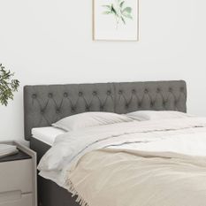 Têtes de lit 2 pcs gris foncé 72x7x78/88 cm tissu